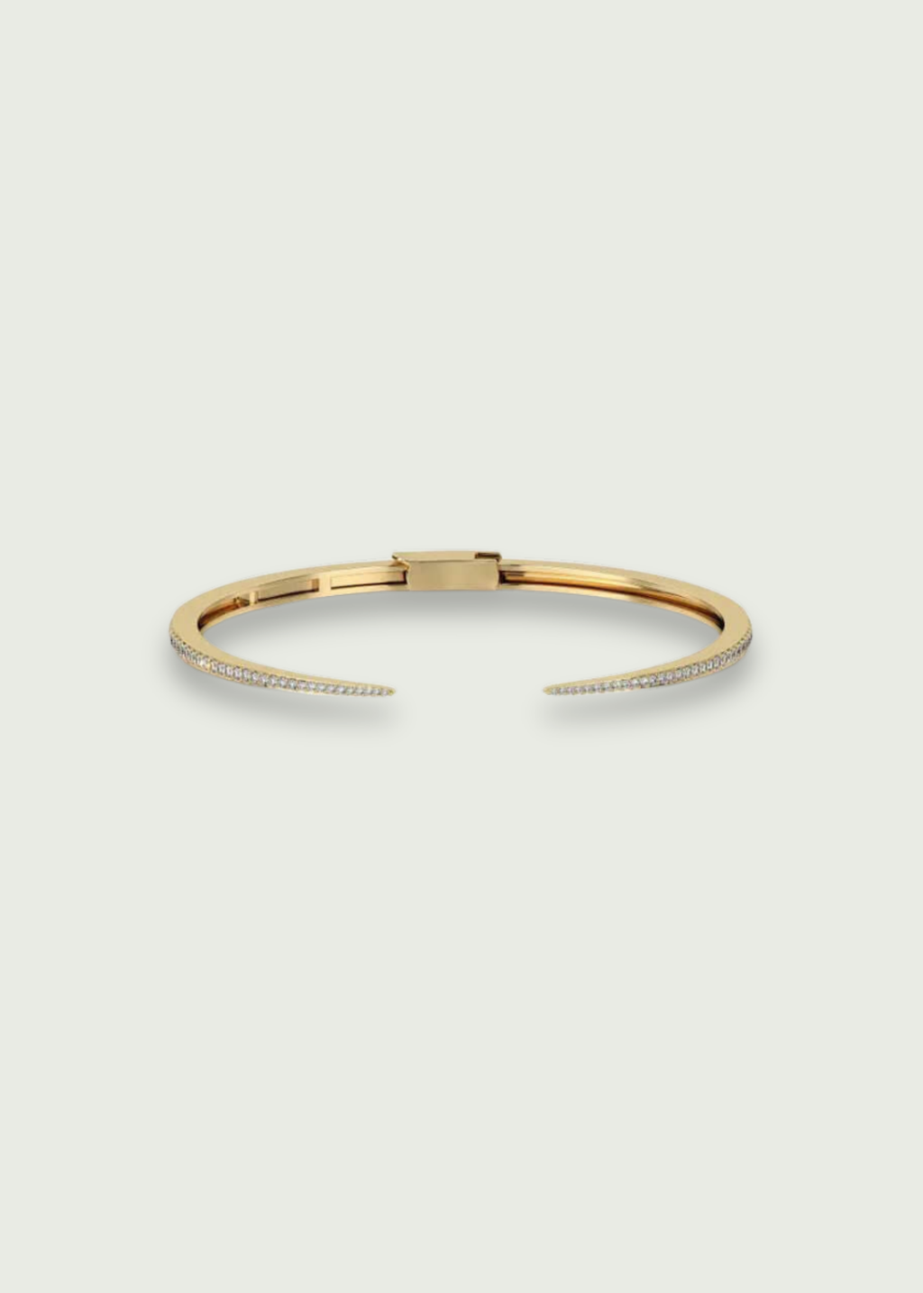 14k Sleek Diamond Pave Claw Bangle
