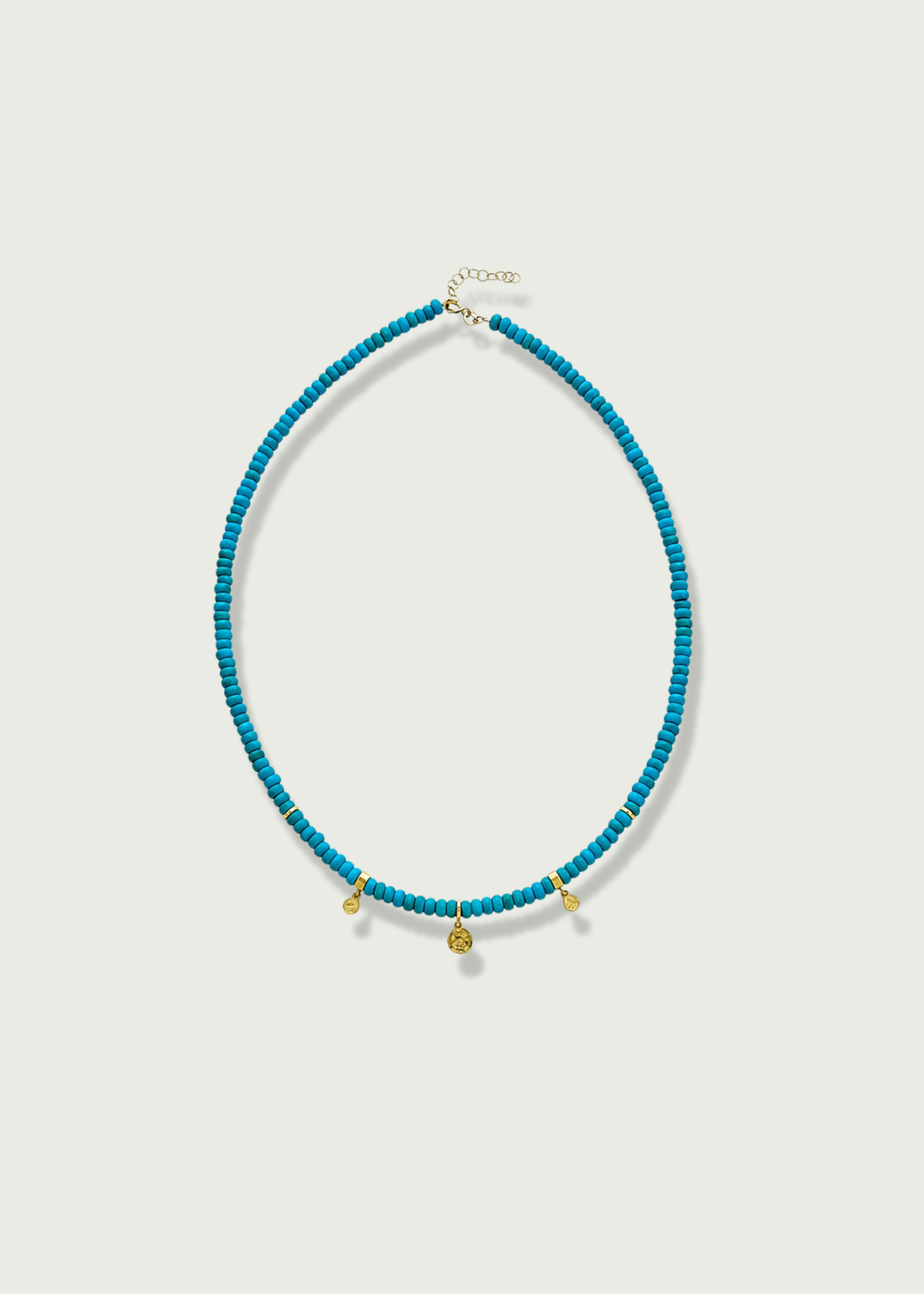Charm Stations with Turquoise Beads Necklace