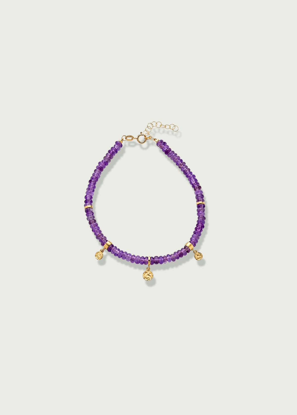 Charm Stations with Amethyst Beads Bracelet