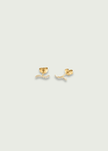 14k Gold Diamond Wave Earrings