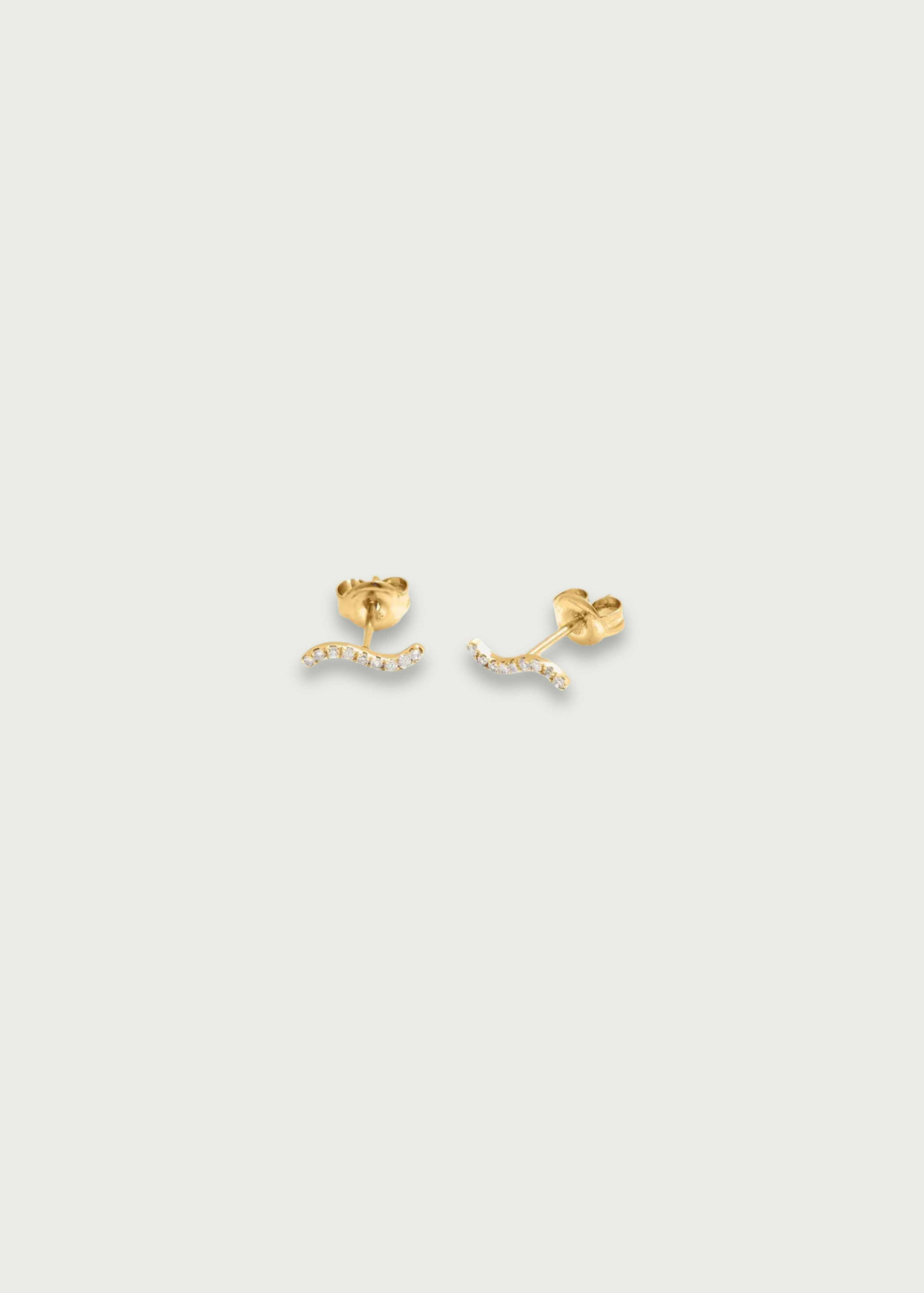 14k Gold Diamond Wave Earrings