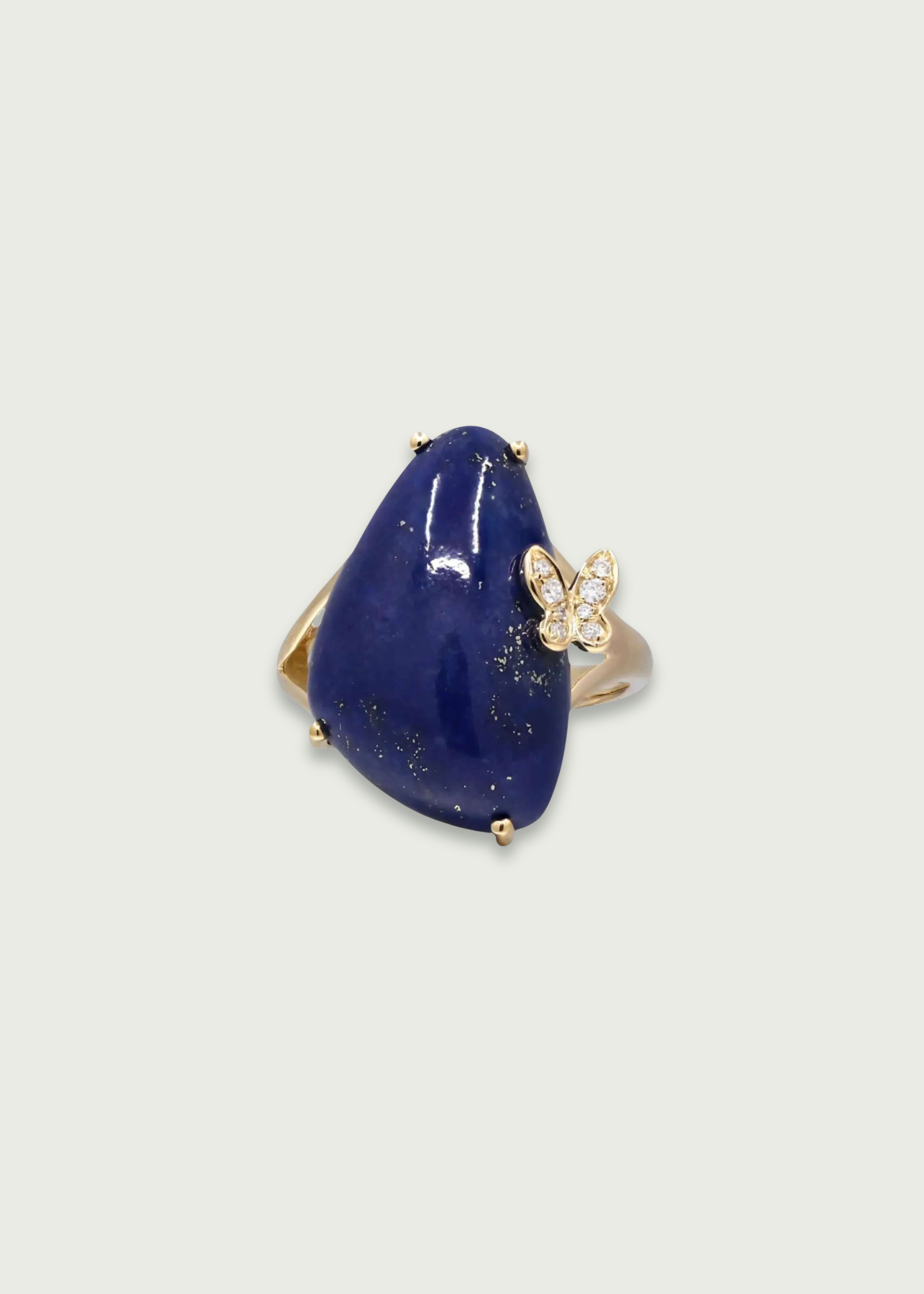 Natural Lapis Butterfly Statement Ring