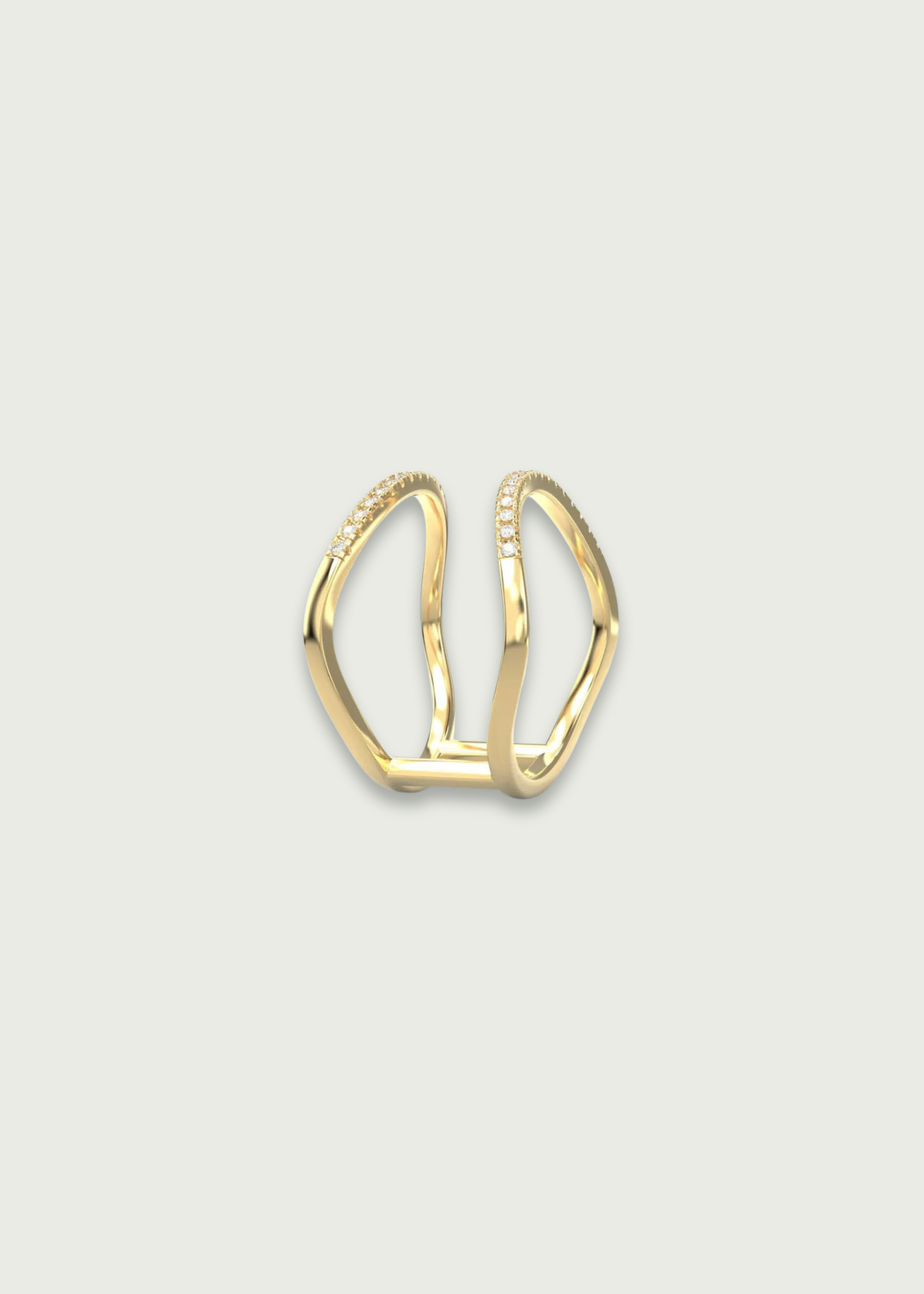 Double Band Diamond Ring