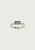 Natural Amethyst and Diamond Ring