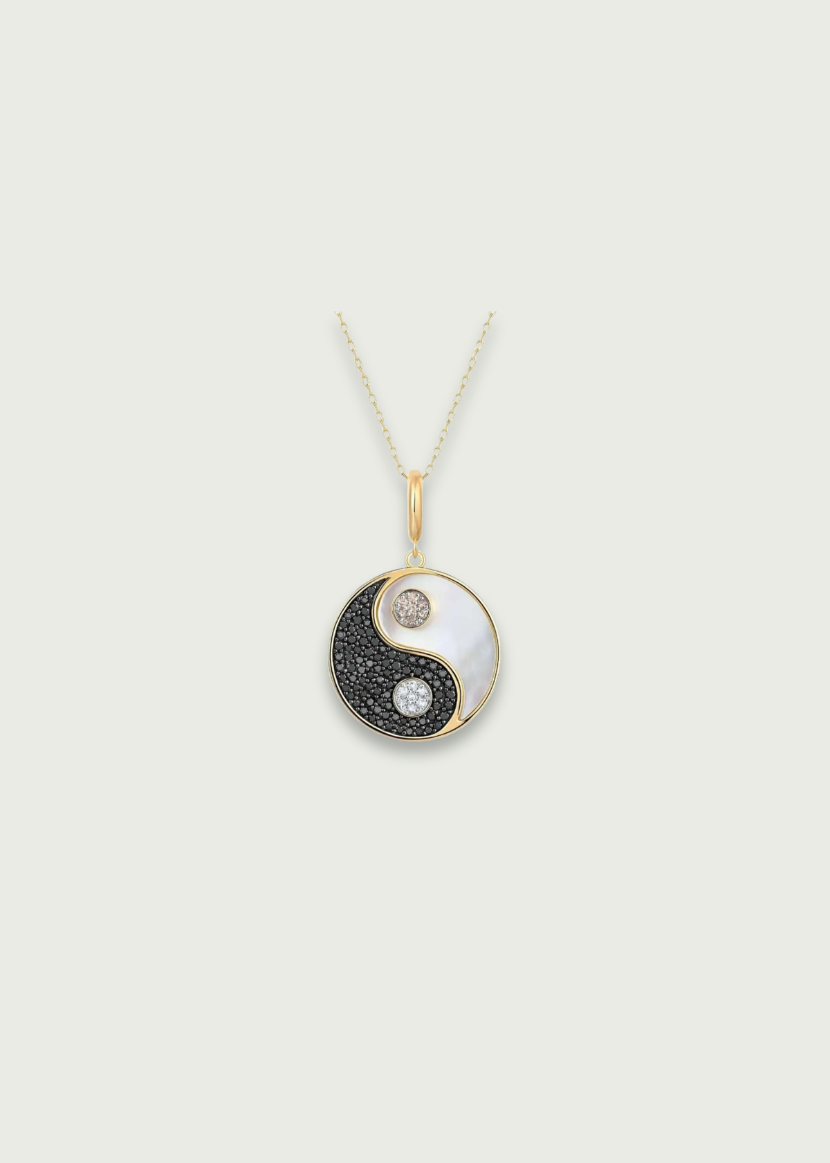 Natural Black Diamond Yin-Yang Pendant Necklace