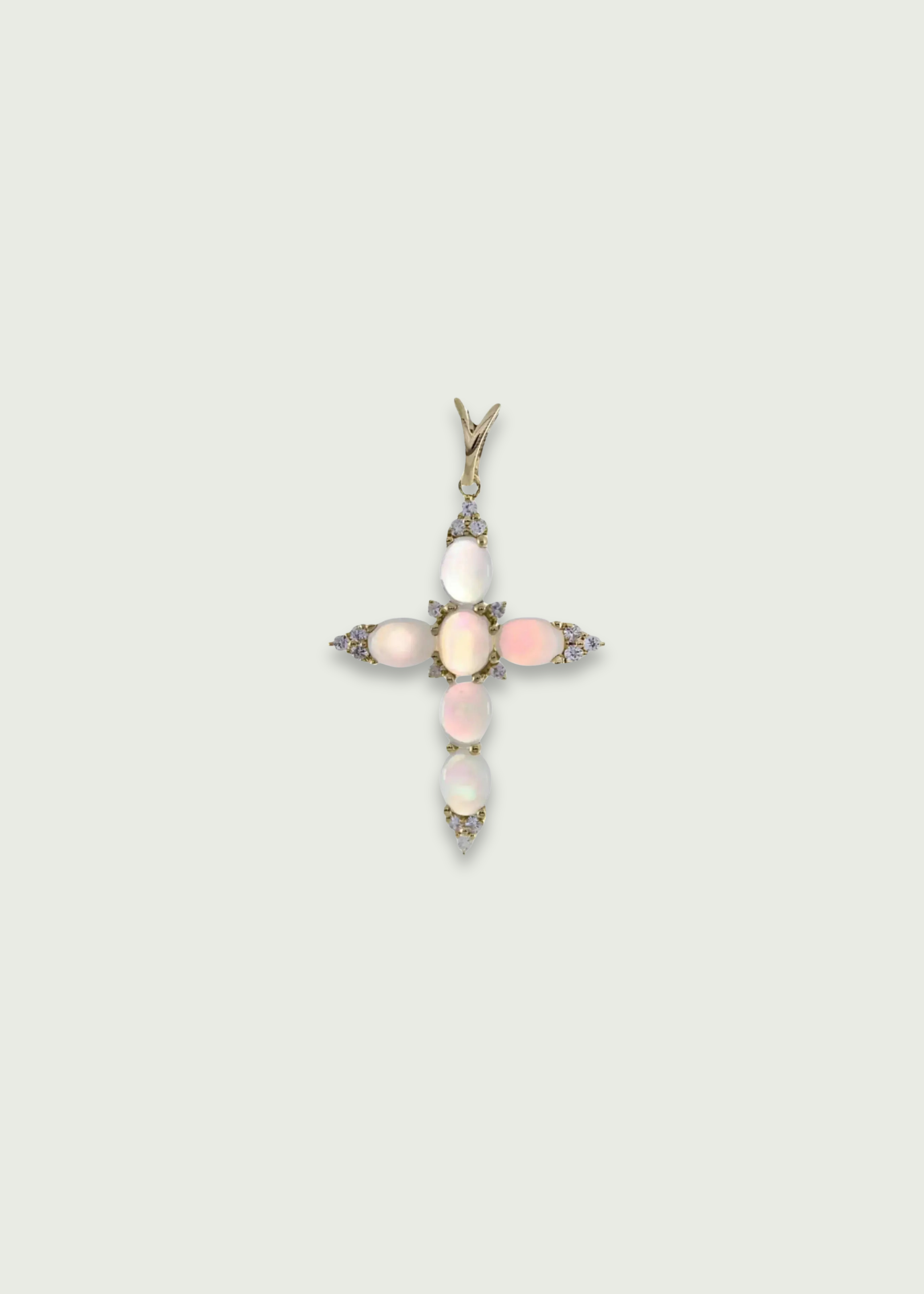 Natural Ethiopian Opal Cross Pendant
