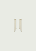 14k Gold Trio Drop Bezel Set Diamond Earrings