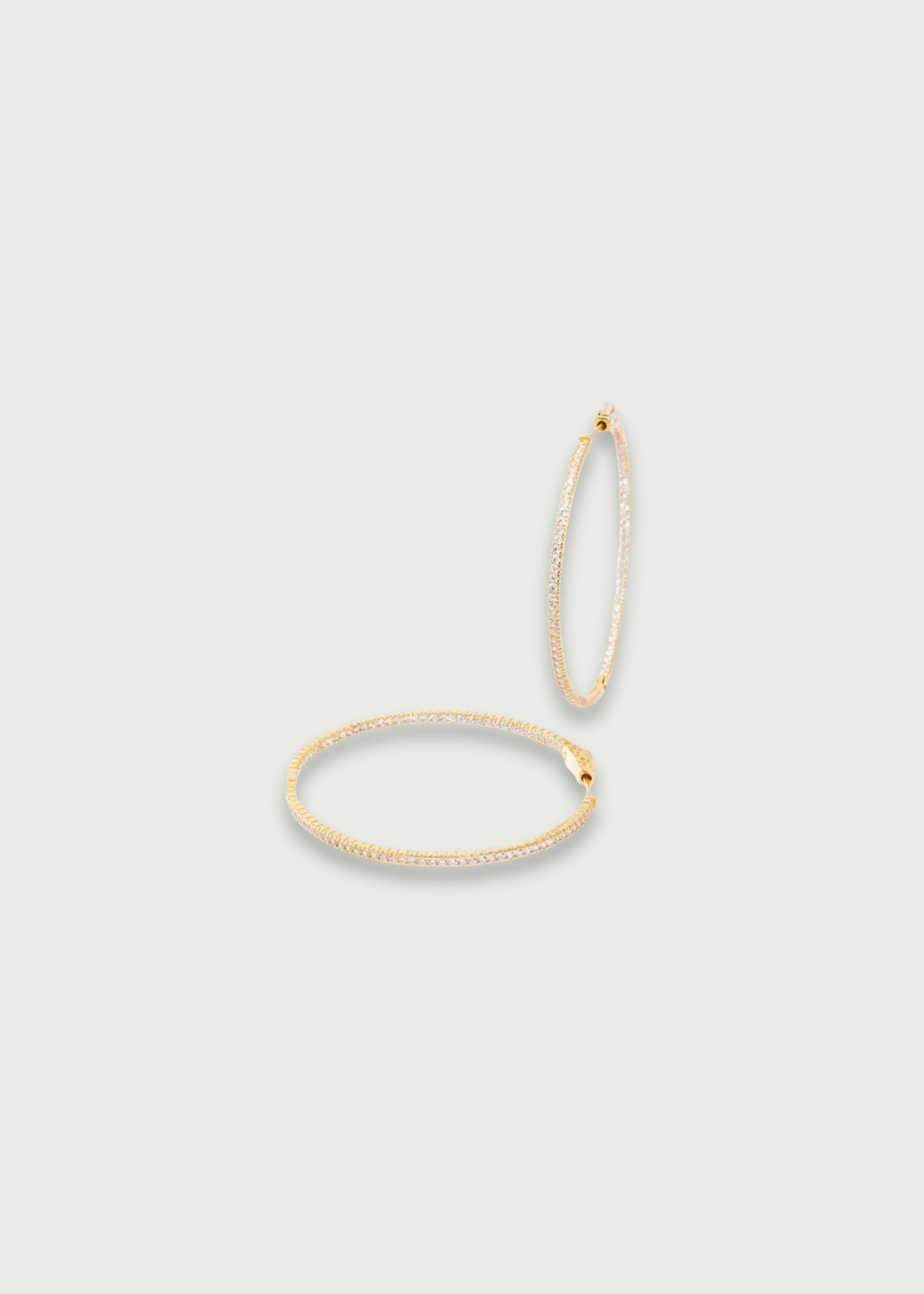 JL0 Style Large Inside Out Diamond Hoop Earrings