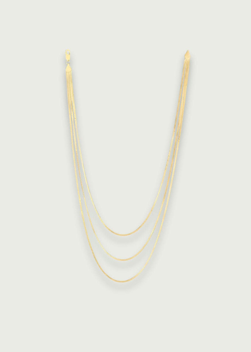 Multi-Strand Gold Herringbone Necklace