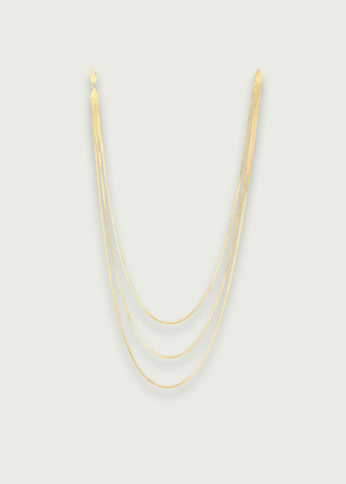 Multi-Strand Gold Herringbone Necklace