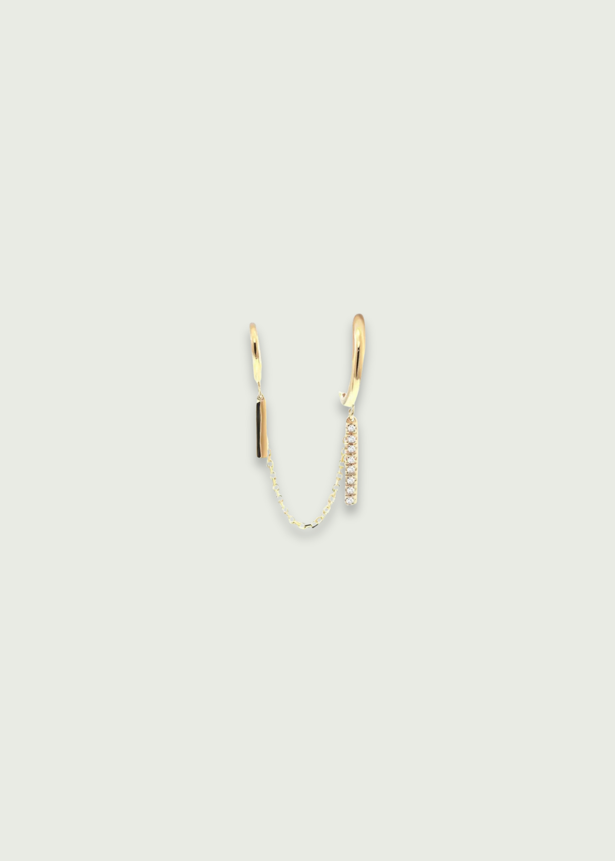 Single Prong Diamond Front and Back Earrings