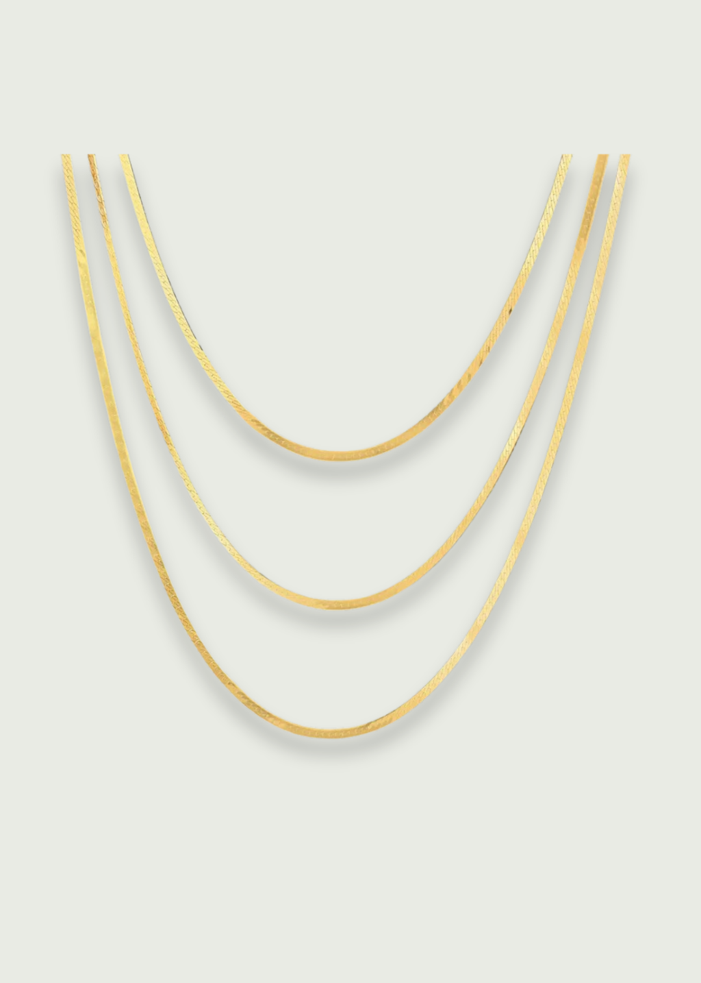 Multi-Strand Gold Herringbone Necklace