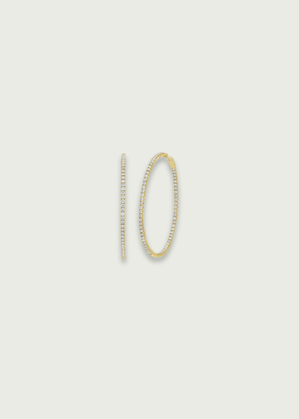 JL0 Style Large Inside Out Diamond Hoop Earrings