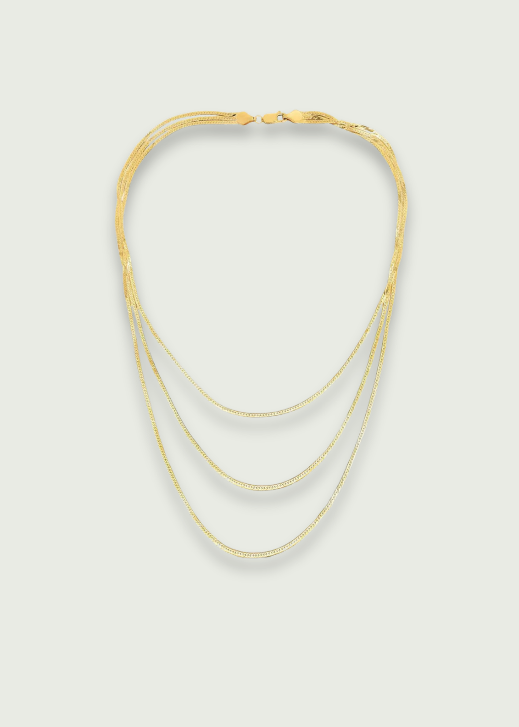 Multi-Strand Gold Herringbone Necklace
