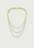 Multi-Strand Gold Herringbone Necklace