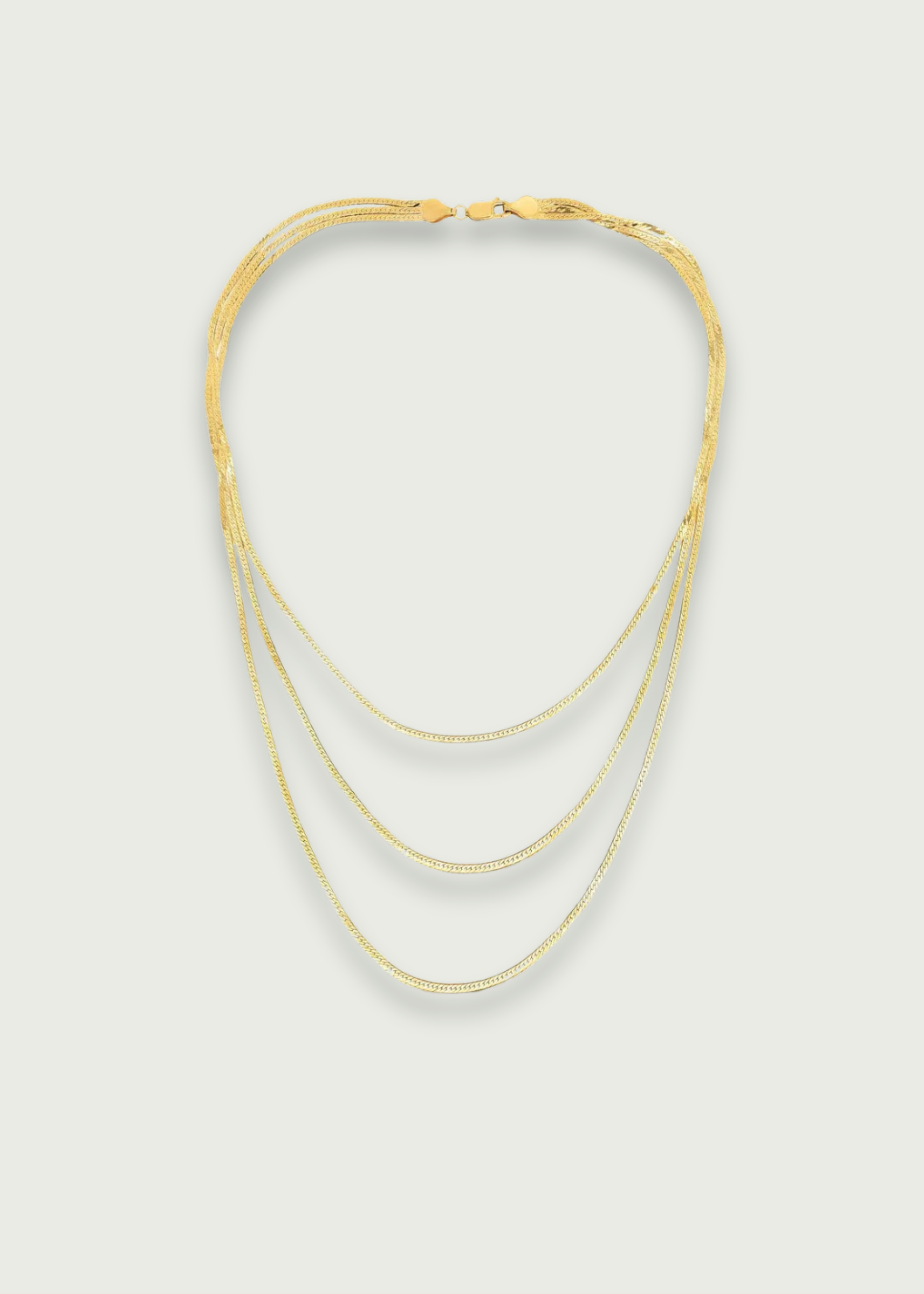 Multi-Strand Gold Herringbone Necklace