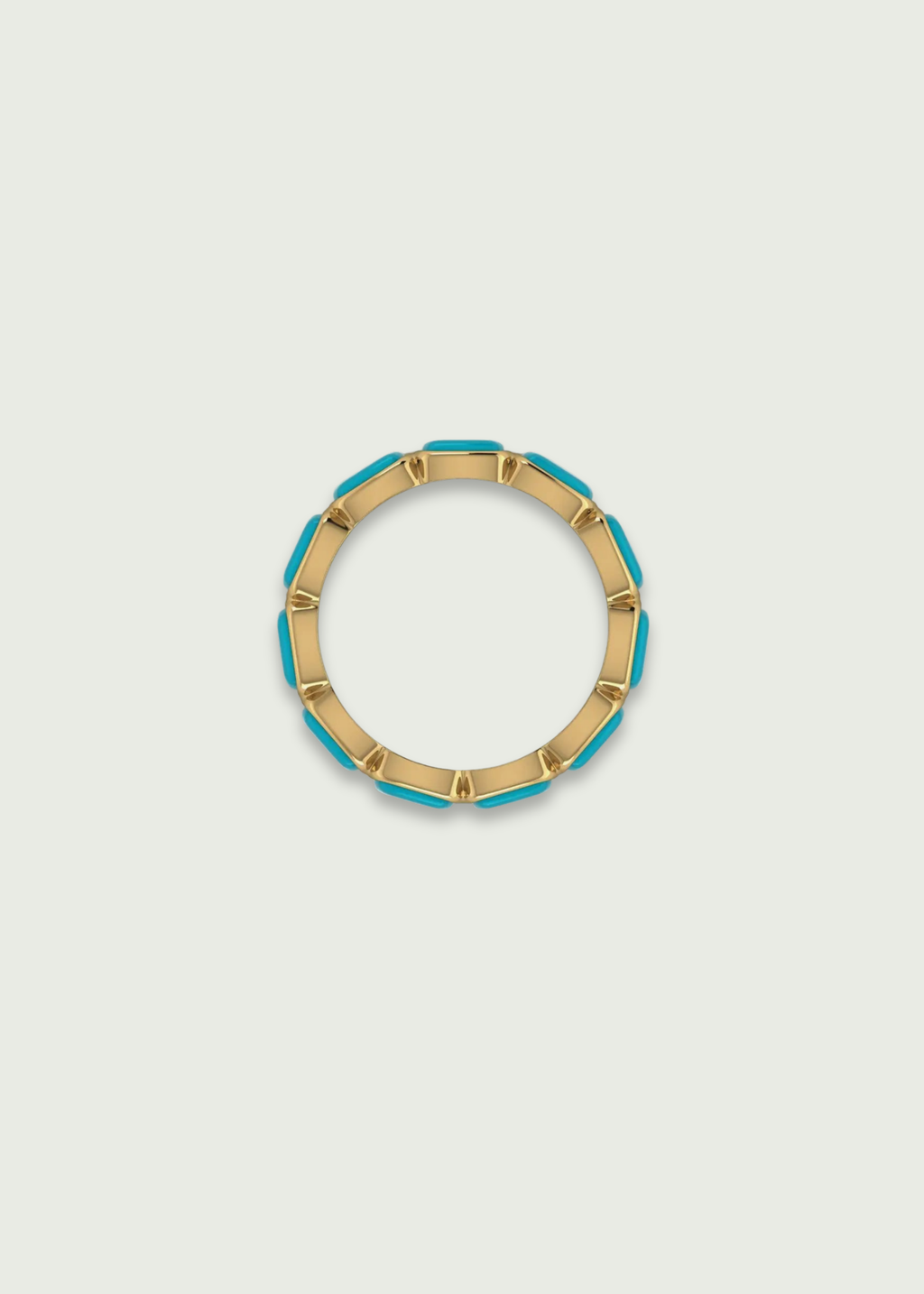 Turquoise Cushion Eternity Band