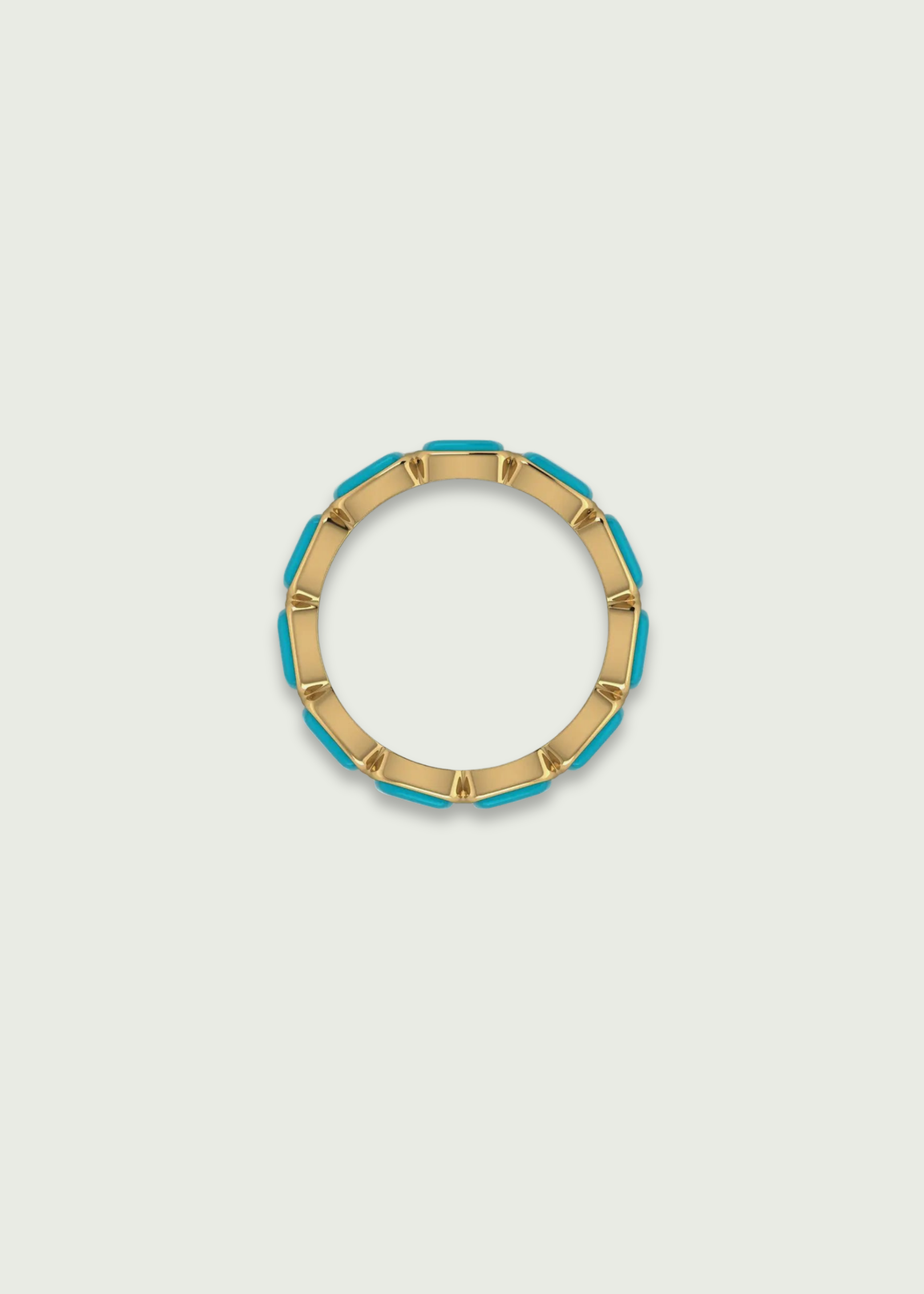 Turquoise Cushion Eternity Band
