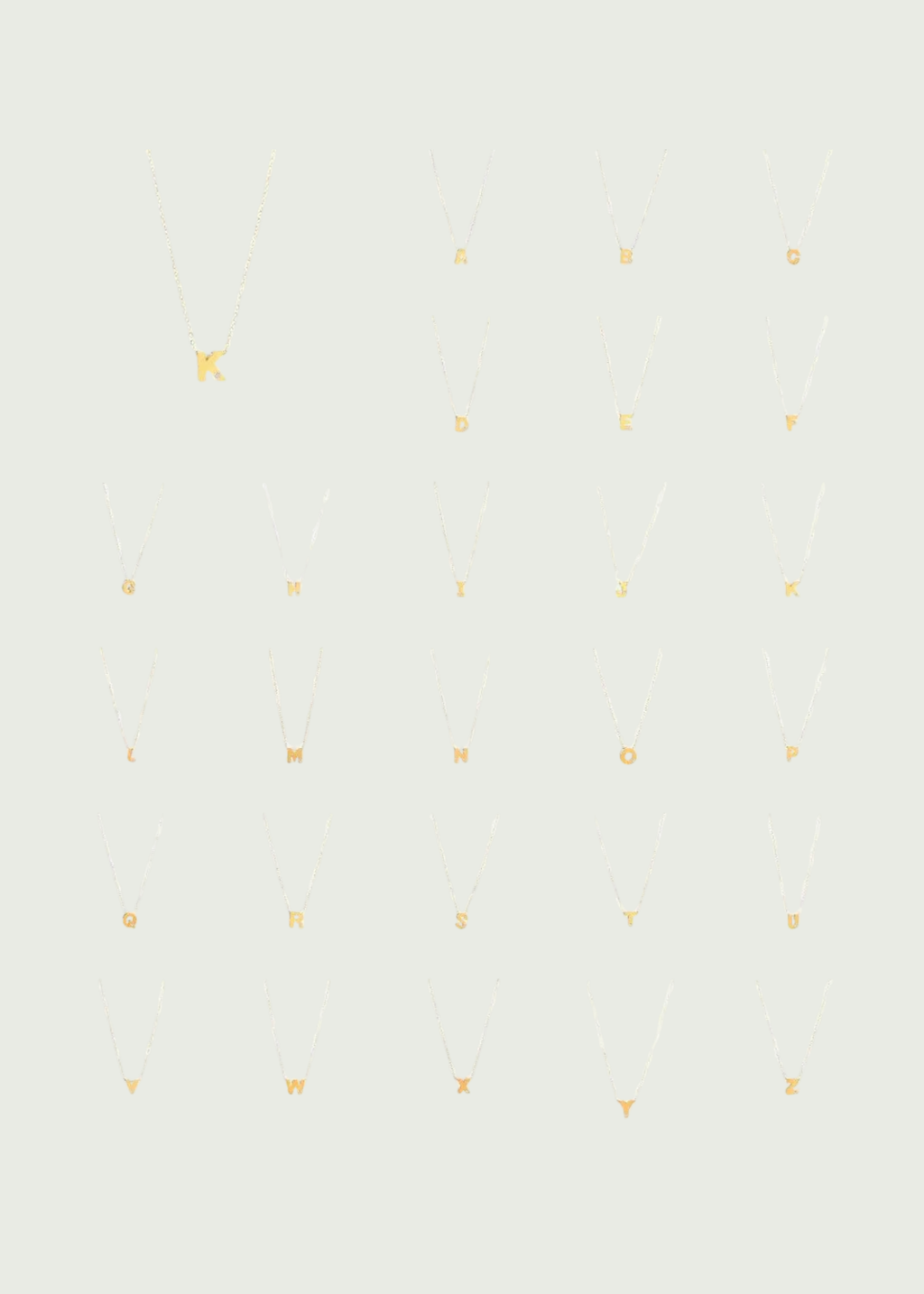 14k Gold Initial Necklace