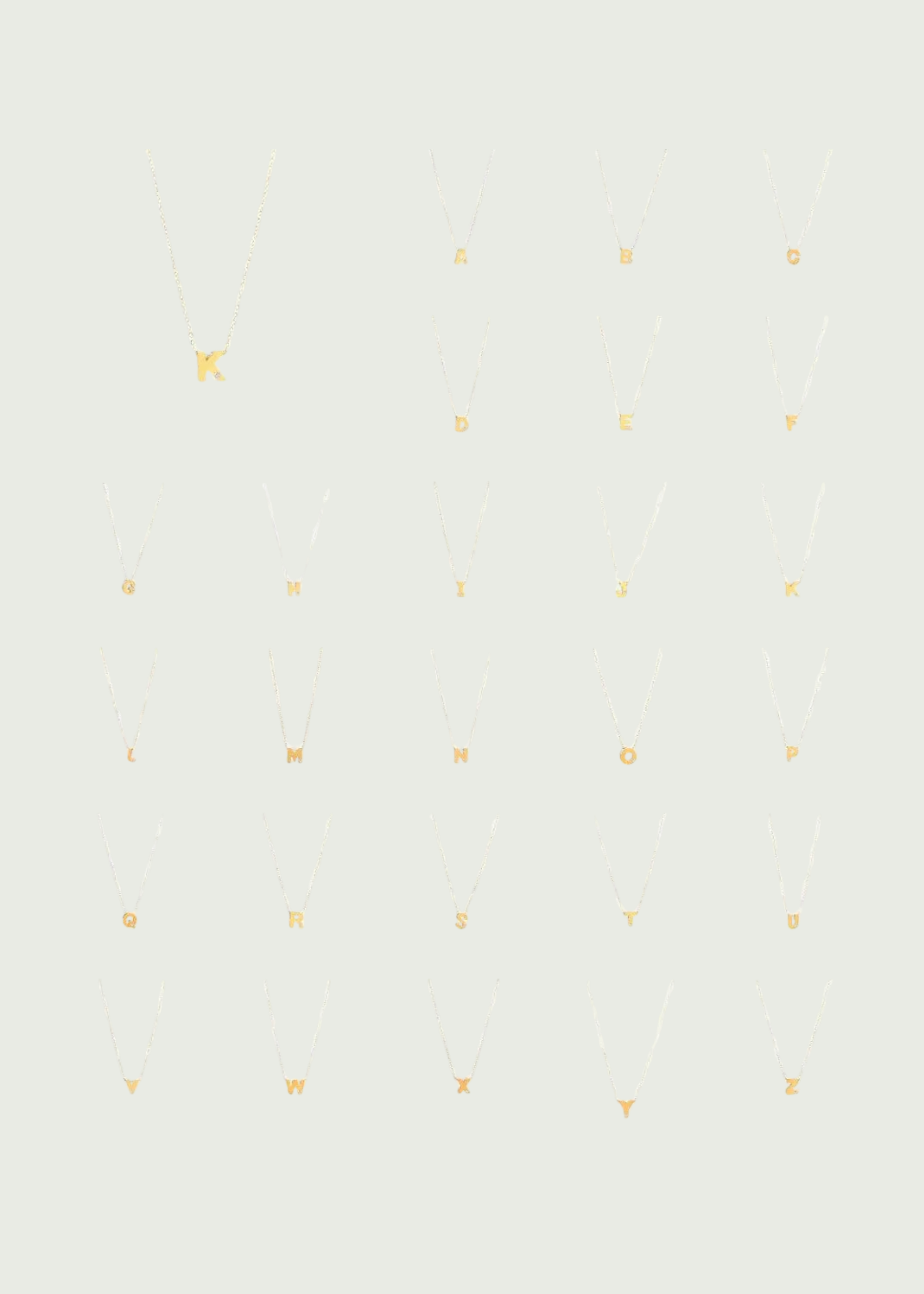 14k Gold Initial Necklace