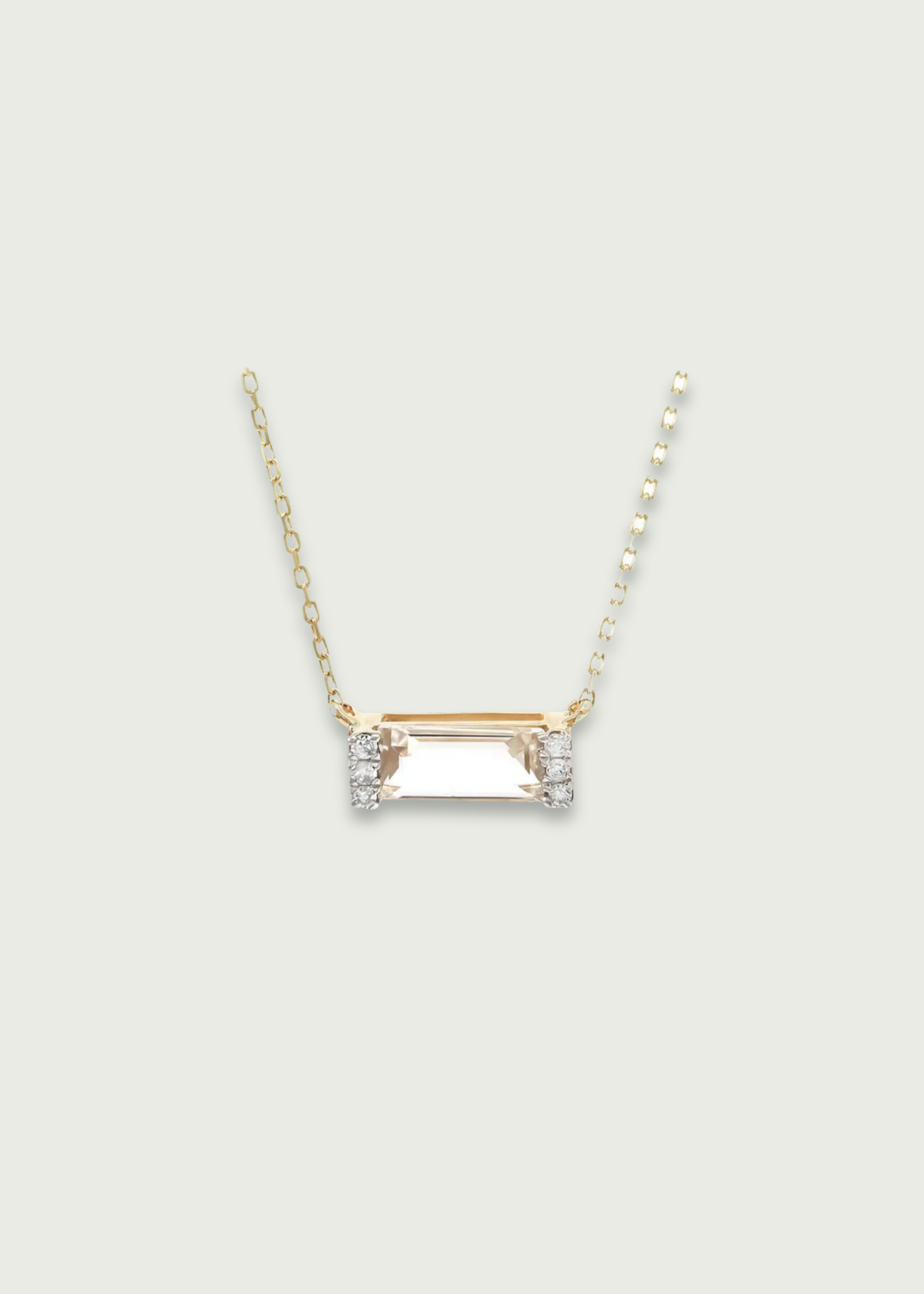 14k Gold White Topaz Necklace