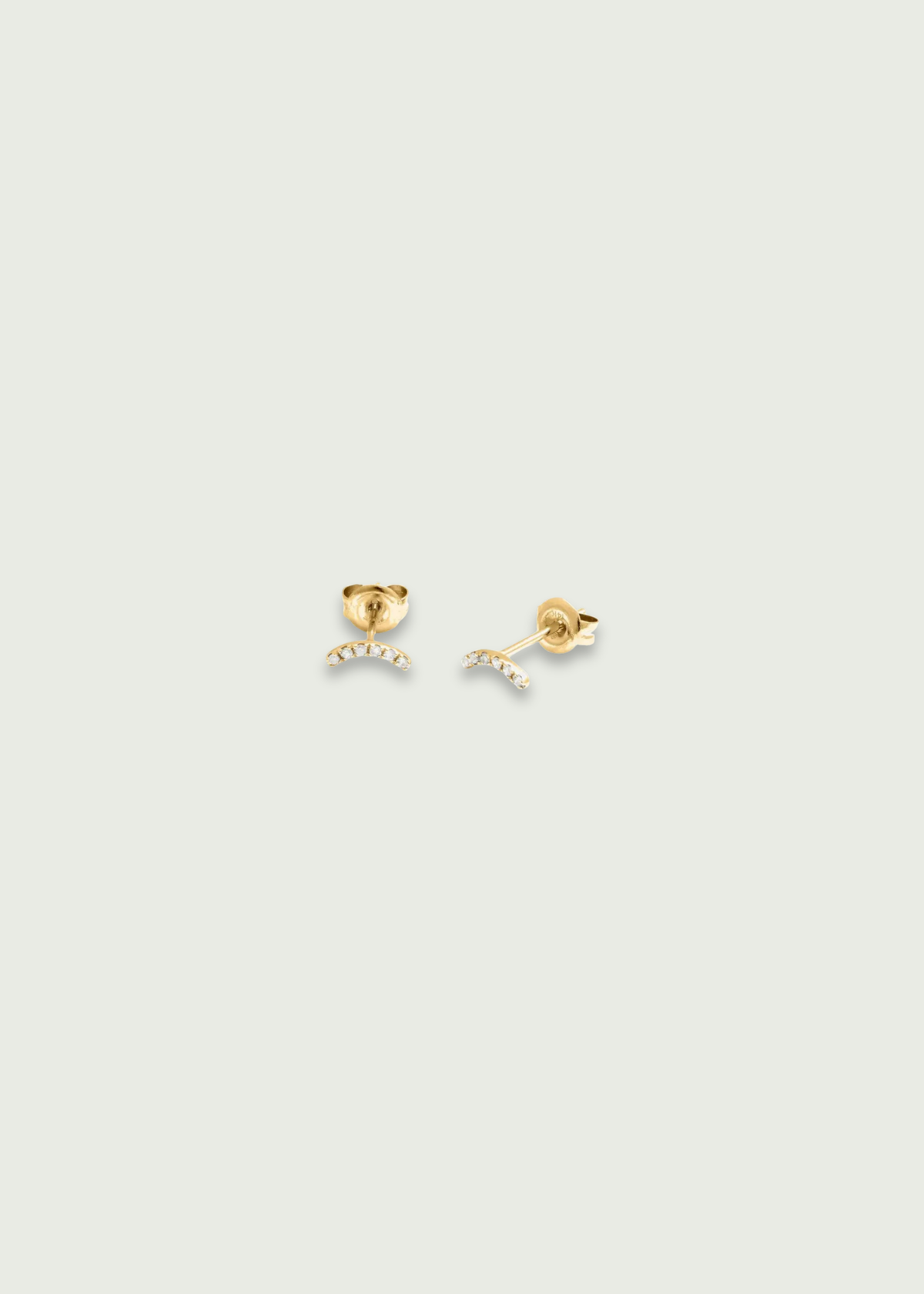 14k Gold Diamond Curved Bar Earrings