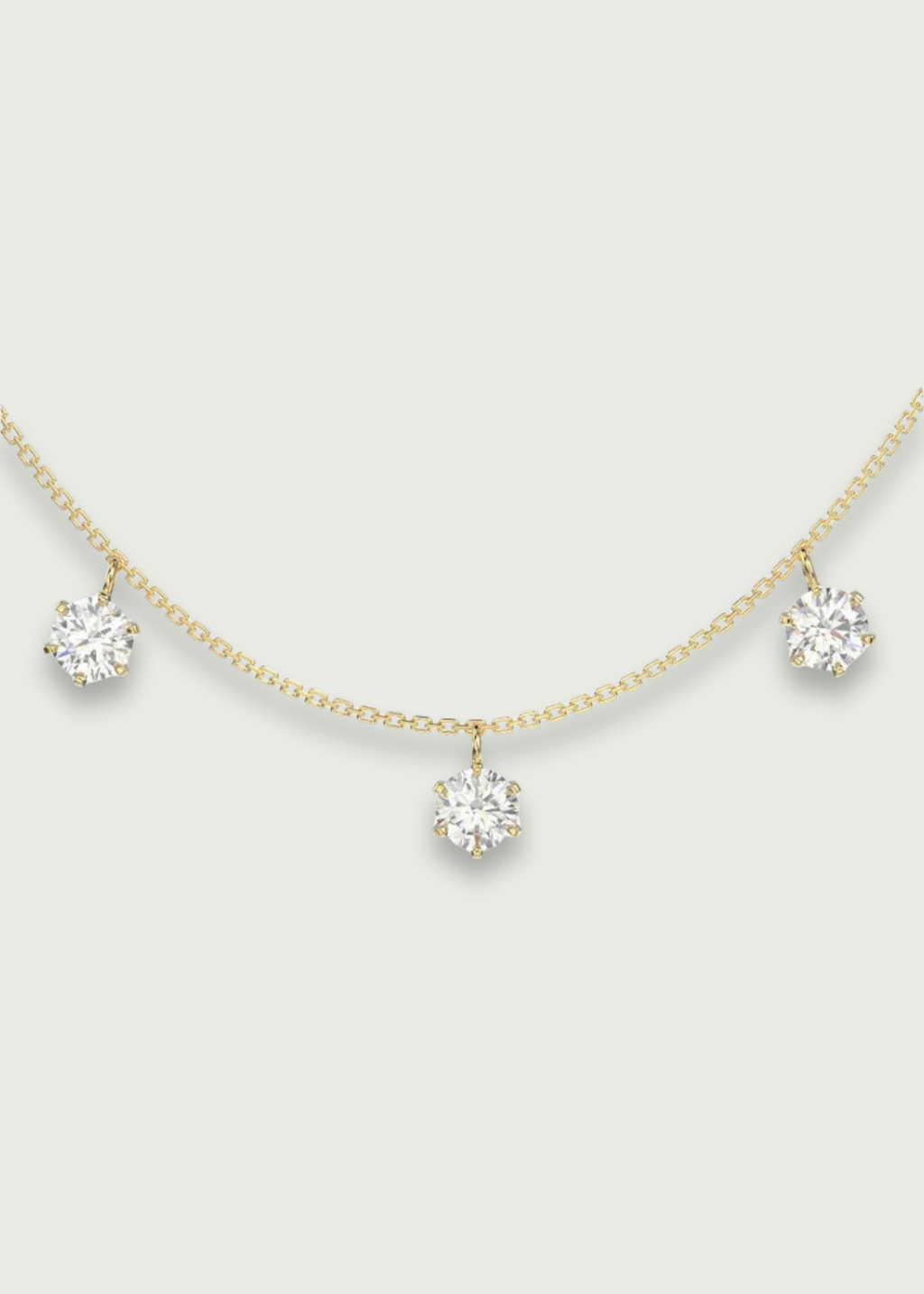 18k Gold Floating Diamond Necklace