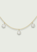 18k Gold Floating Diamond Necklace