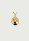 14K Gold Diamond Sunset Horizon Pendant