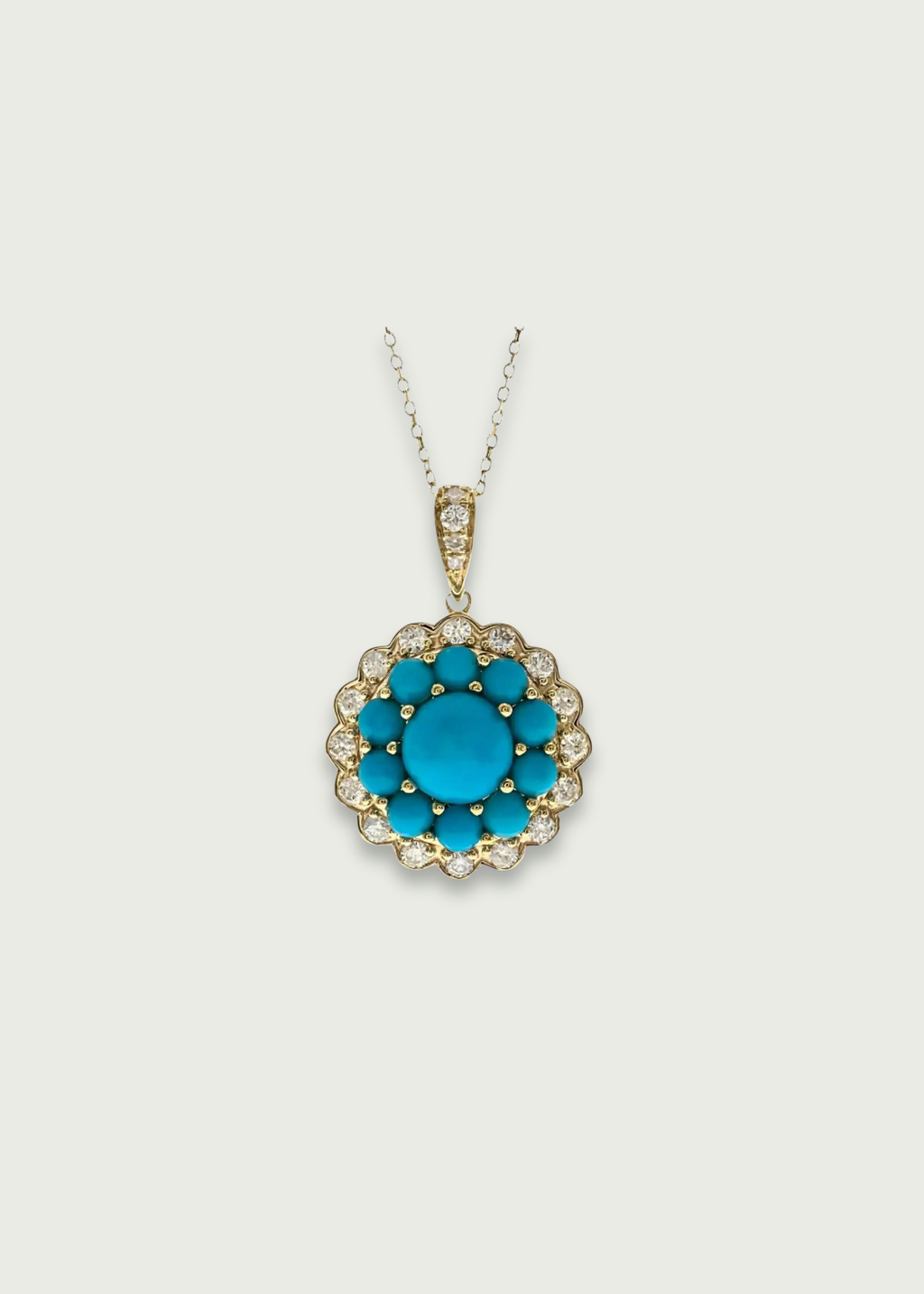 Boho Natural Turquoise Pendant Necklace