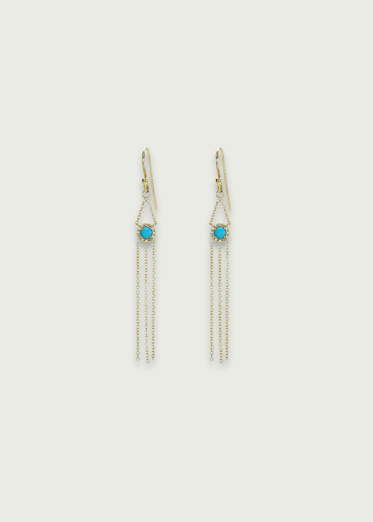 Turquoise Rosette Drop Earrings