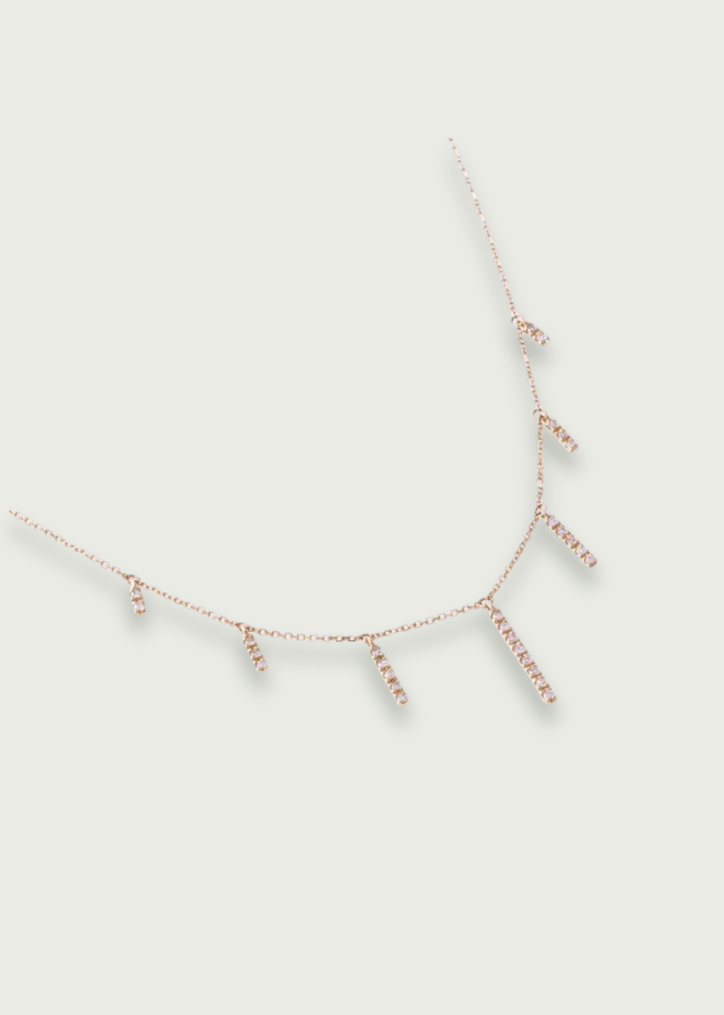 14k Gold Diamond Drop Bar Dangle Necklace