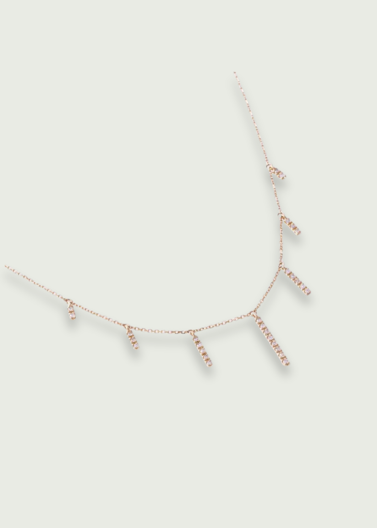 14k Gold Diamond Drop Bar Dangle Necklace