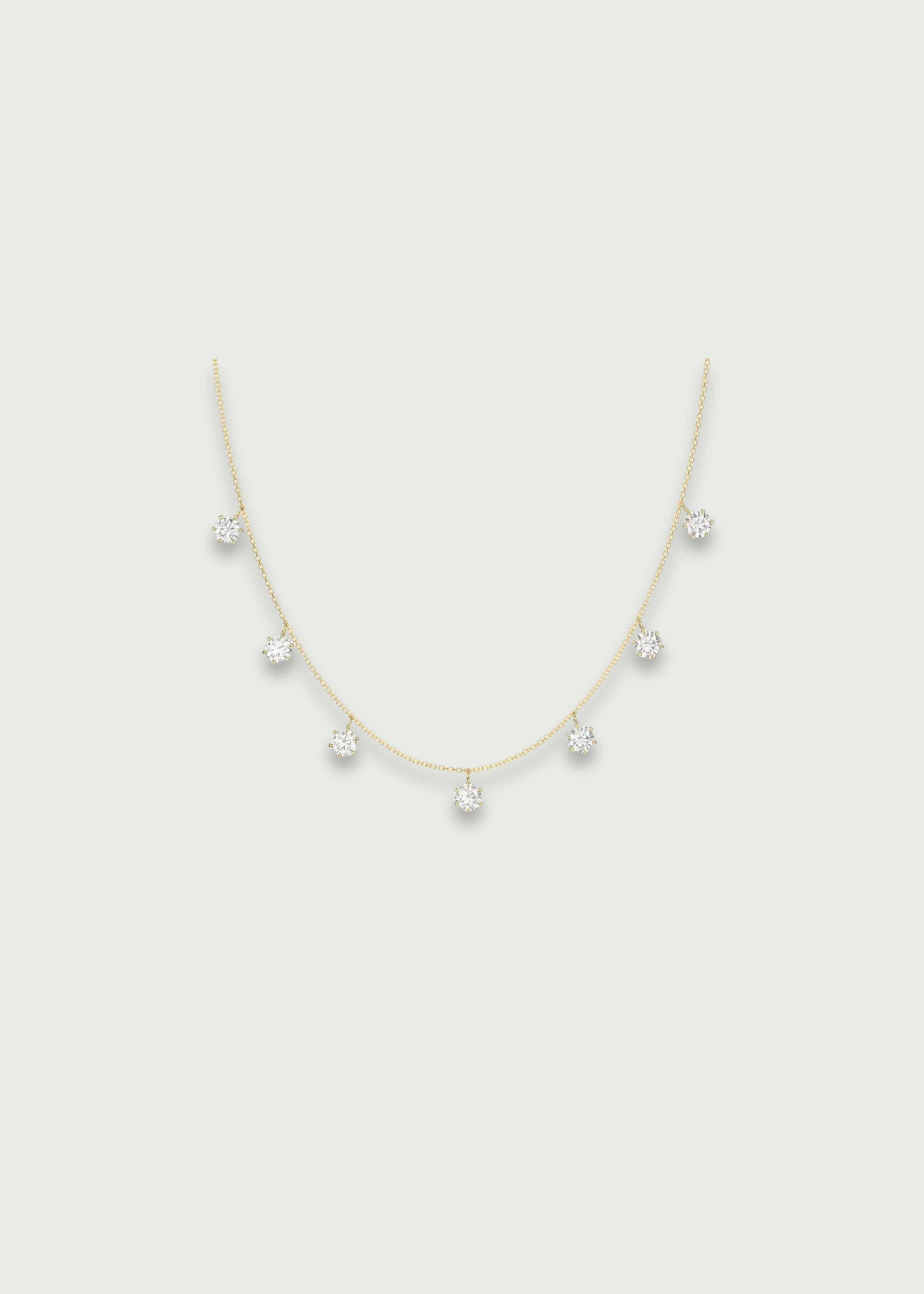 18k Gold Floating Diamond Necklace