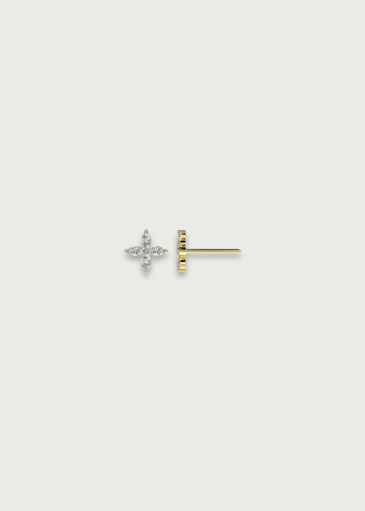 Marquise Diamond Star Stud Earrings