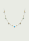 14k Gold Turquoise and Diamond Necklace