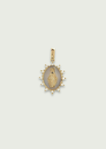 Enamel Diamond Virgin Mary Pendant