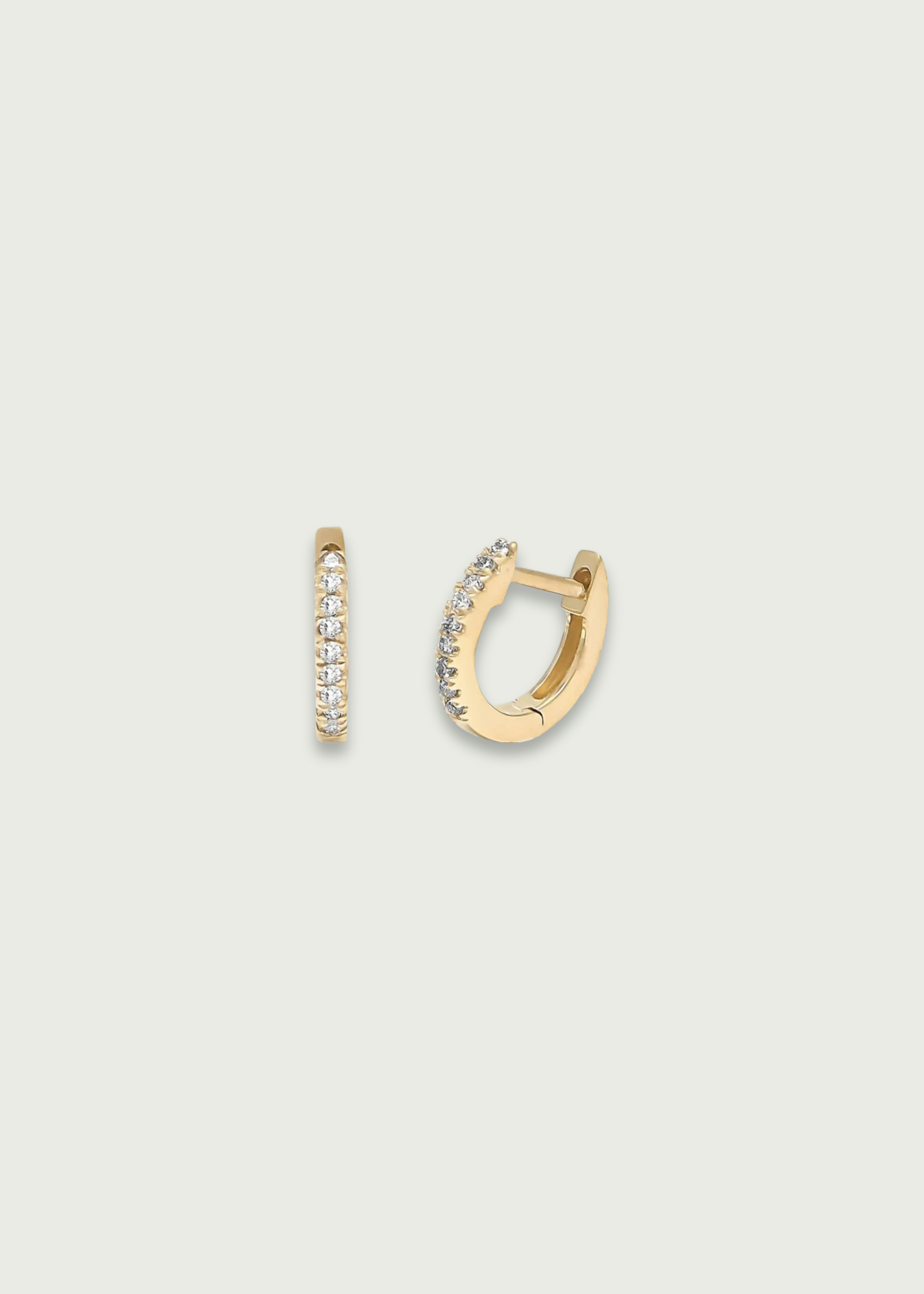 14k Gold Diamond Huggies