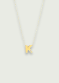 14k Gold Bezel Set Diamond Initial Necklace