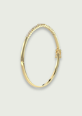 14K Gold Diamond Bangle Bracelet – Hinged Cross Front