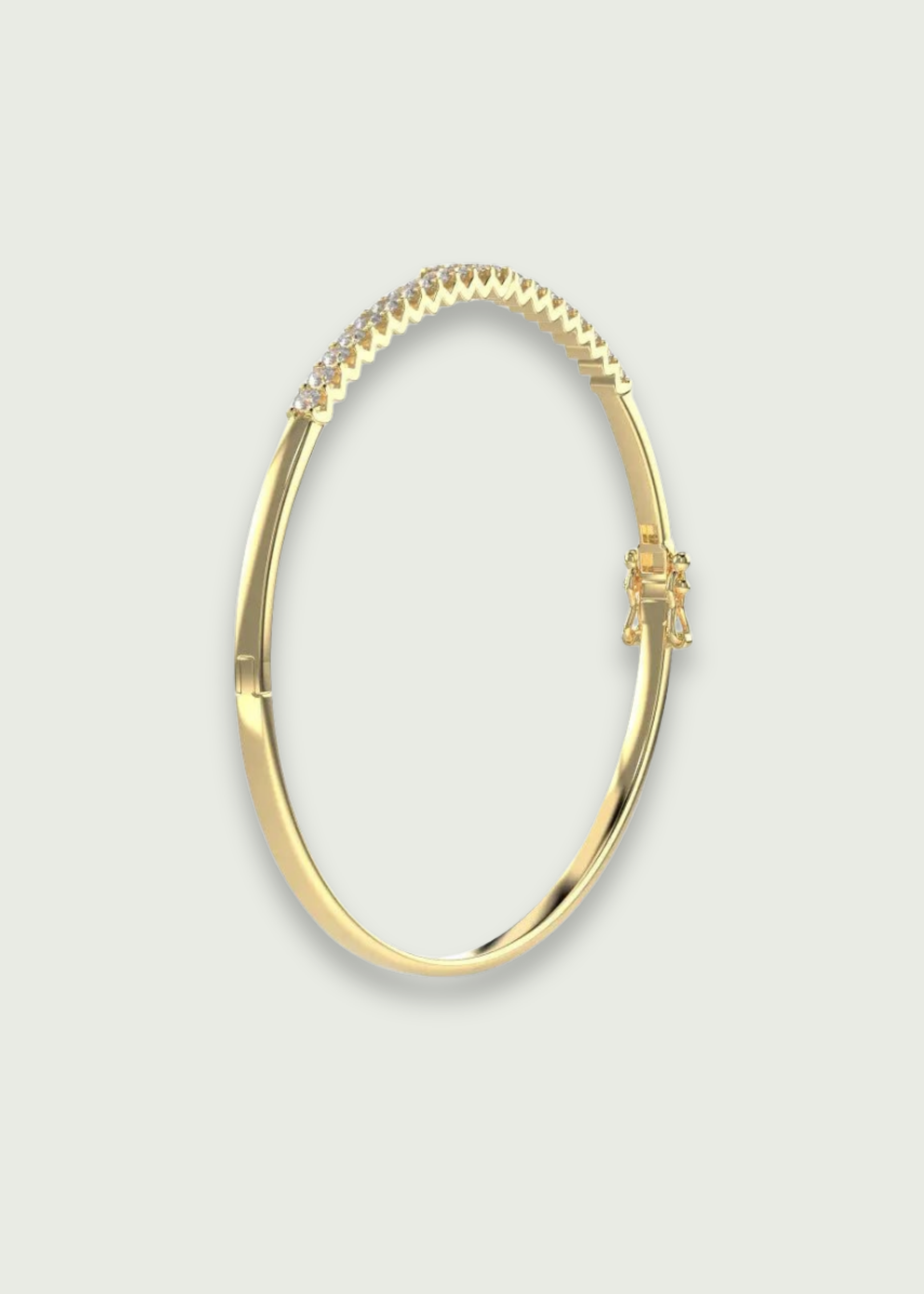 14K Gold Diamond Bangle Bracelet – Hinged Cross Front