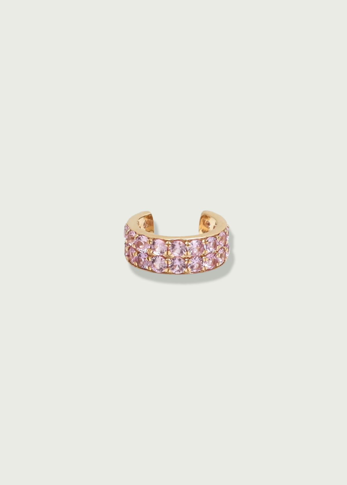 Pink Sapphire Round Earcuff