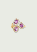 Pink Sapphire Cluster Ring