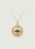 Emerald Evil Eye Diamond Pendant
