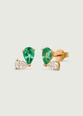 Pear Emerald & Diamond Drop Earrings