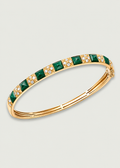 14K Yellow Gold Malachite Bangle Bracelet
