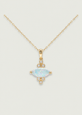 Ethiopian Opal & Diamond Marquise Pendant Necklace