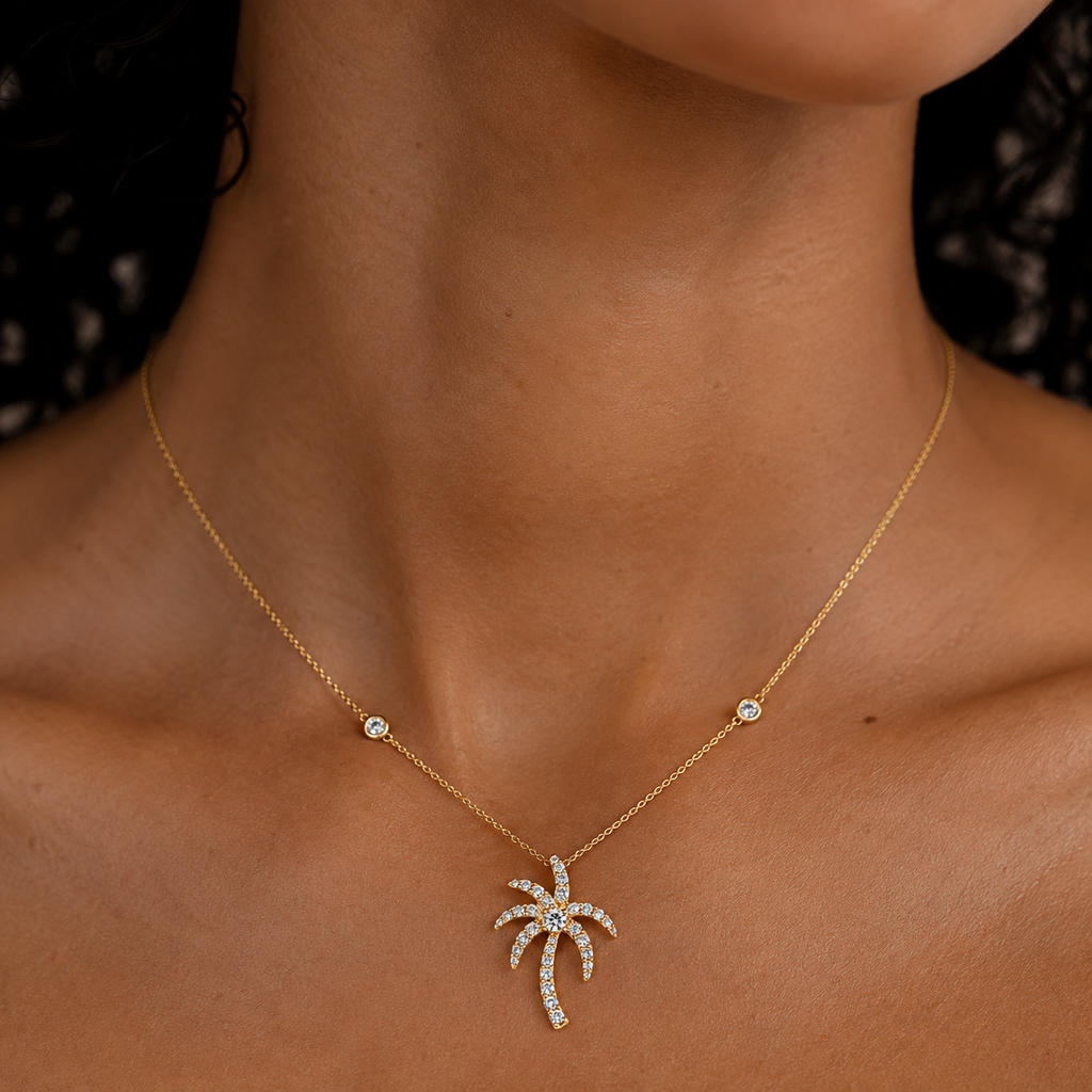 Diamond Palm Tree Pendant
