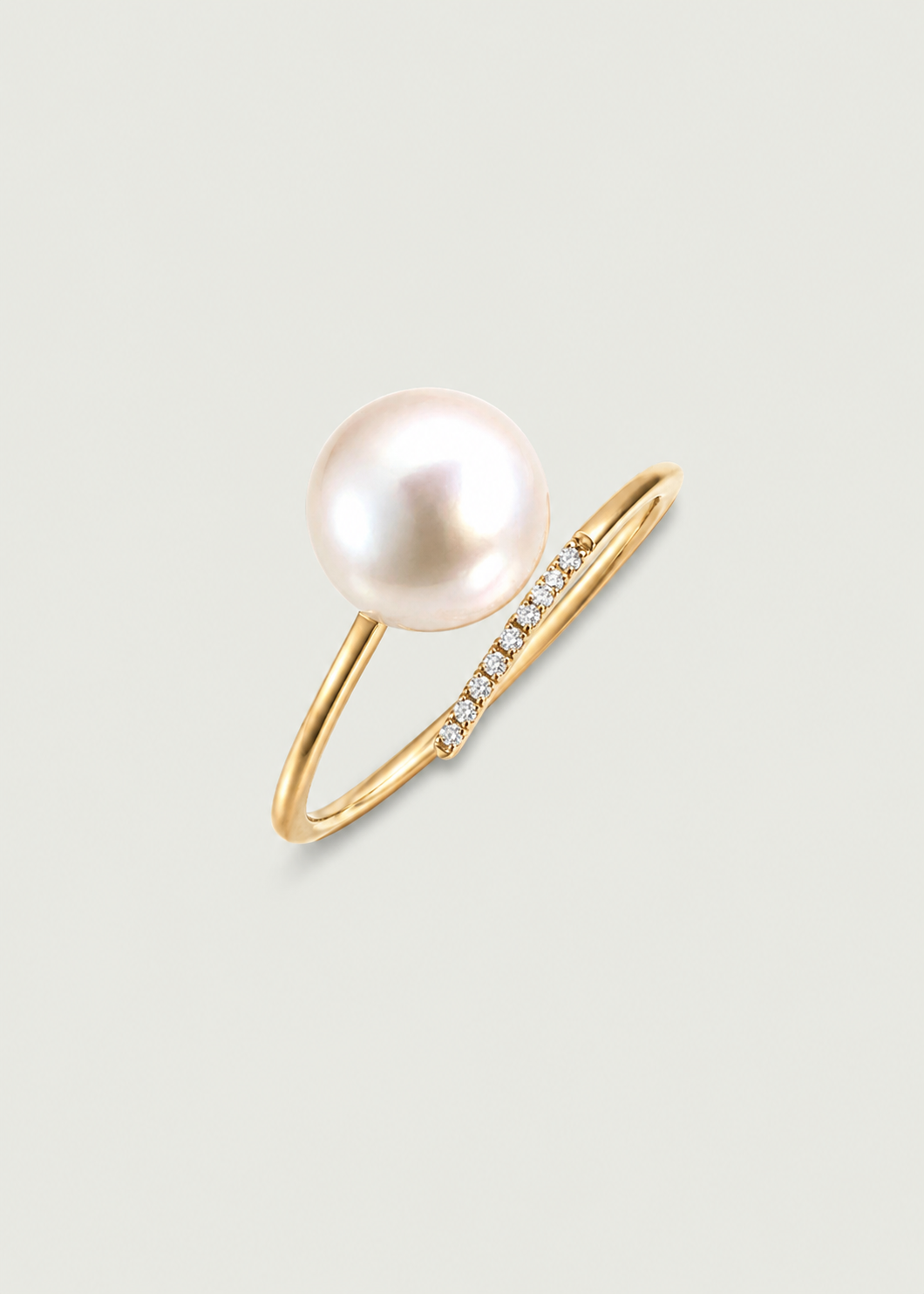Pearl and Diamond Wrap Ring