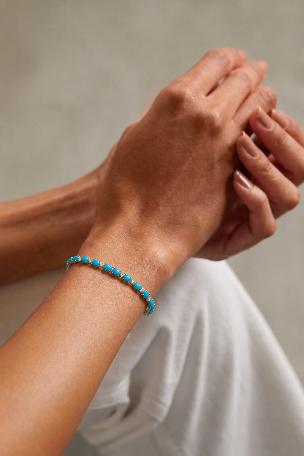 Natural Turquoise Tennis Bracelet